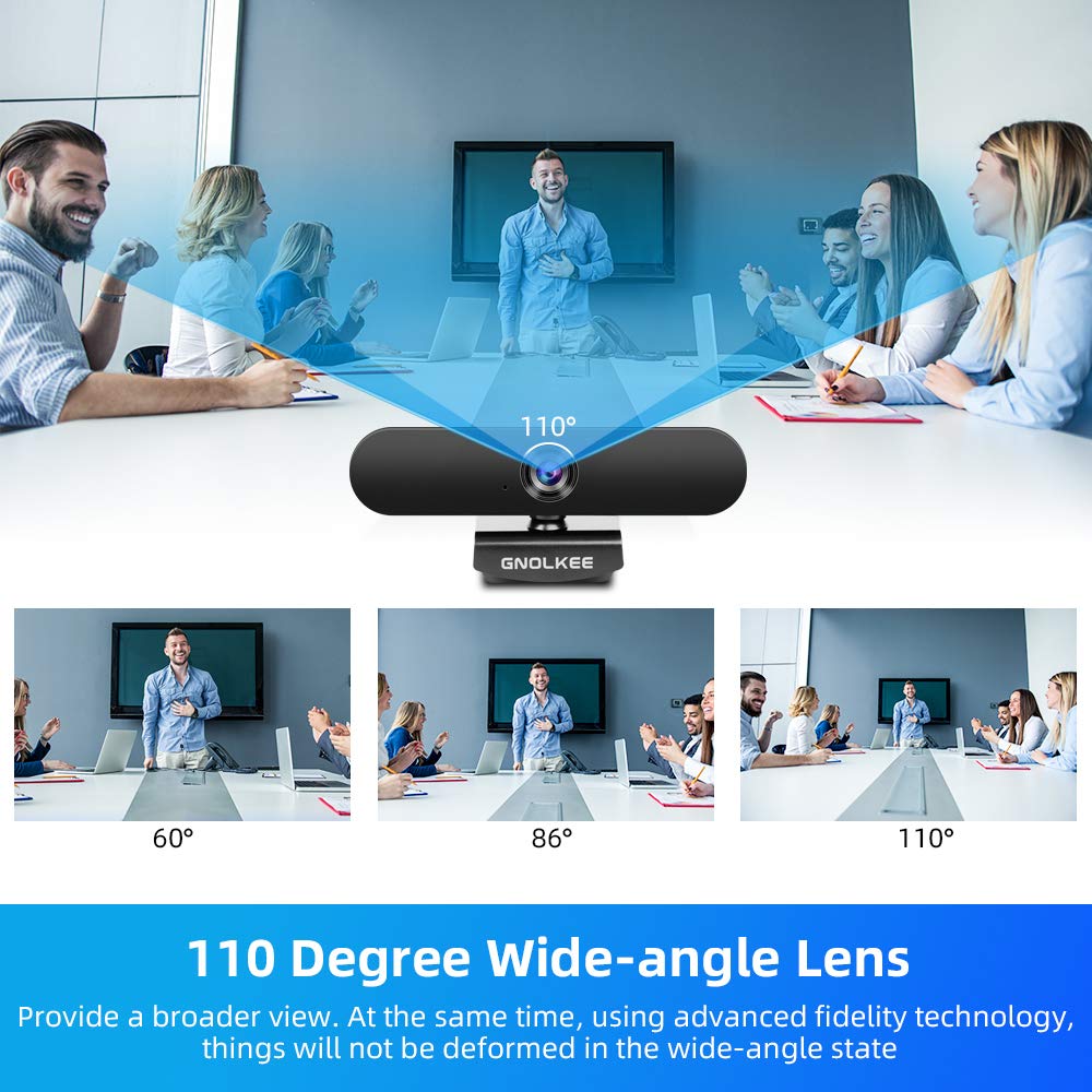 Buy webcam 4k gnolkee 8mp computer camera with microphone and privacy