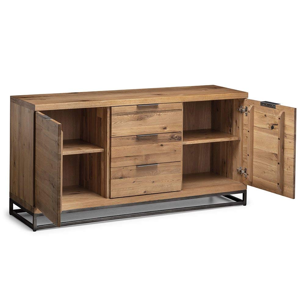 Julian Bowen Brooklyn Ready Assembled Solid Oak/Oak Veneer & Sideboard