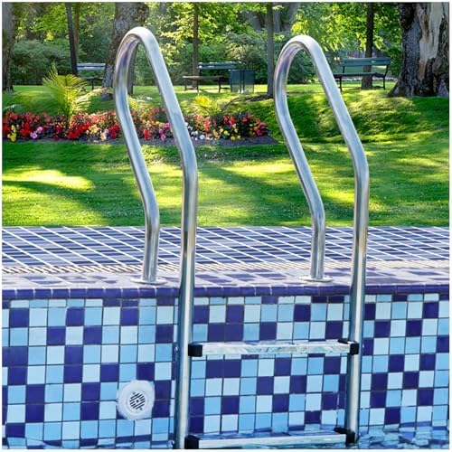 Stainless Steel Pool Ladder - 2nd Order, 2-Step Non-Slip Integrated Treads for Inground Indoor/Outdoor Pools, Easy Assembly, Durable 304 Stainless Steel, Safe Climbing