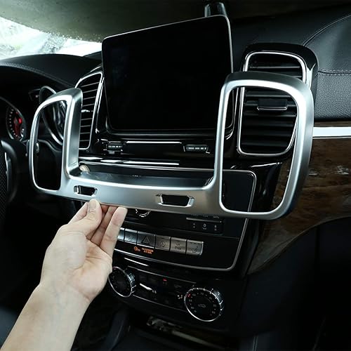 YIWANG ABS Chrome Car Central Control Air Outlet Marco decorativo Trim para Mercedes Benz GLS GLE 2015-2019 (Plata)