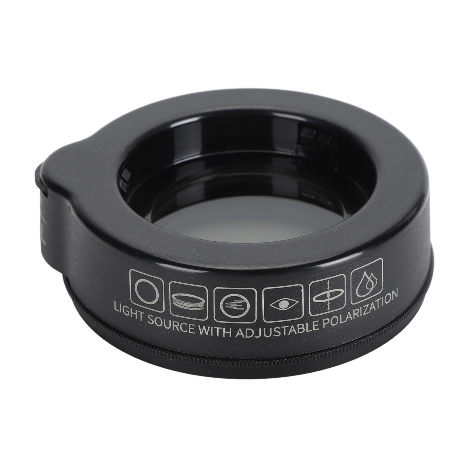 Anillo de Luz, Lente a Prueba de Aceite Lámpara de Microscopio Caja de Espejo Polarizador Ultra Delgado DC 12V para Inspección