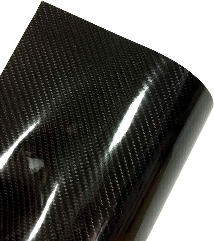 24"x60" 7D Premium High Gloss Black Carbon Fiber Car Wrap for Automotive with Air Release Technology | Interior and Exterior + Free Toolkit (2FT x 5FT)