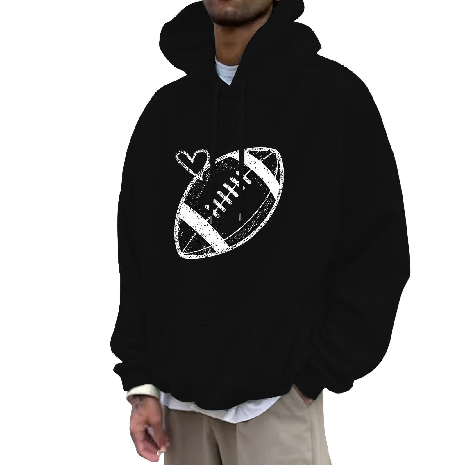 Sweat à capuche homme zippé pull sweatshirt chaud manche raglan coudière - 4