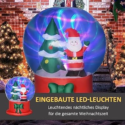 150 cm Aufblasbare Weihnachtsdekoration mit Weihnachtsmann & Baum – LED Licht, wasserdicht & wetterfest für festliche Stimmung! – Bild 4