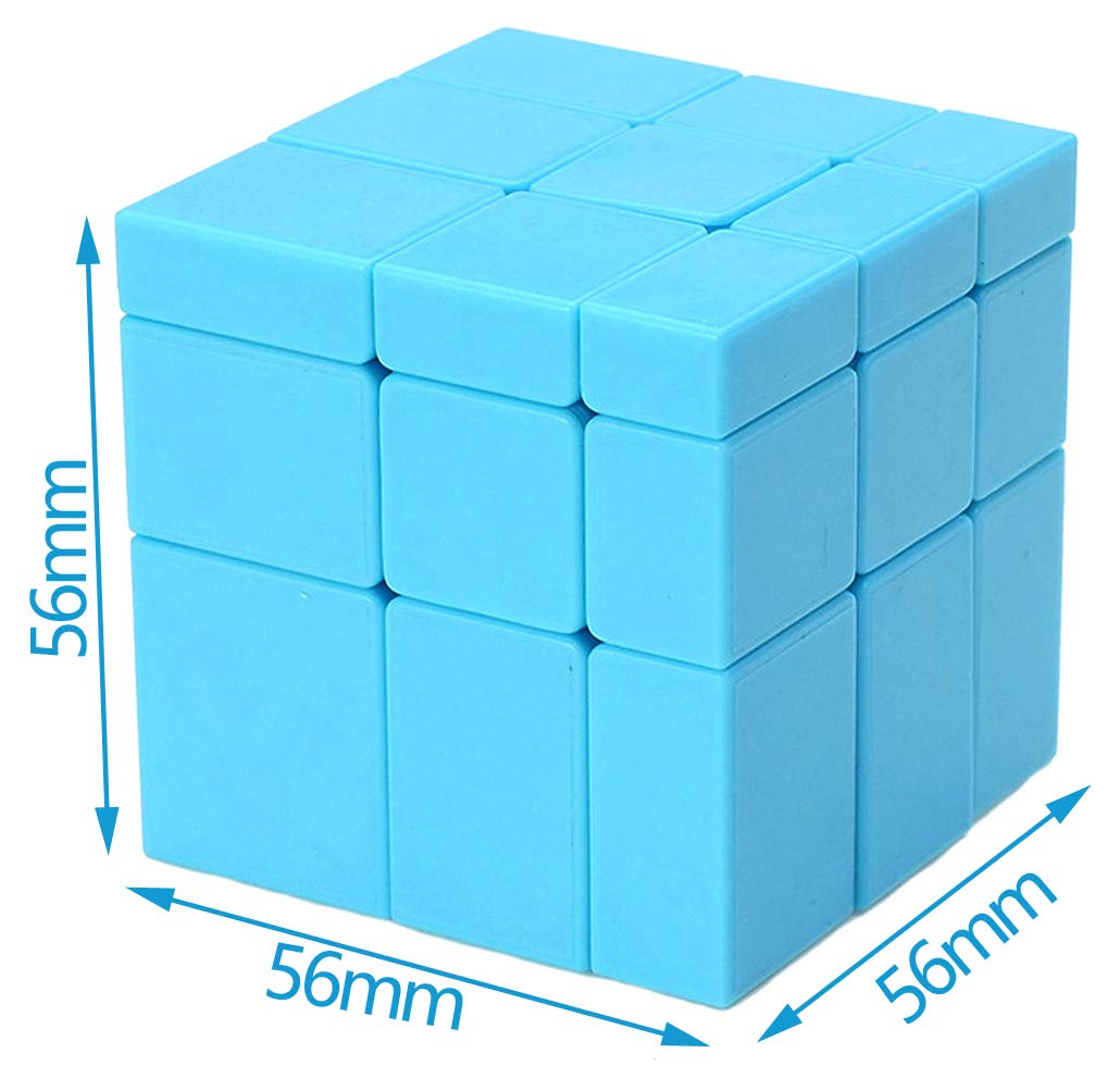 Cube Miroir Magnétique 3x3 – 56mm – Sans Autocollants – Bleu – Speedcube Aimanté