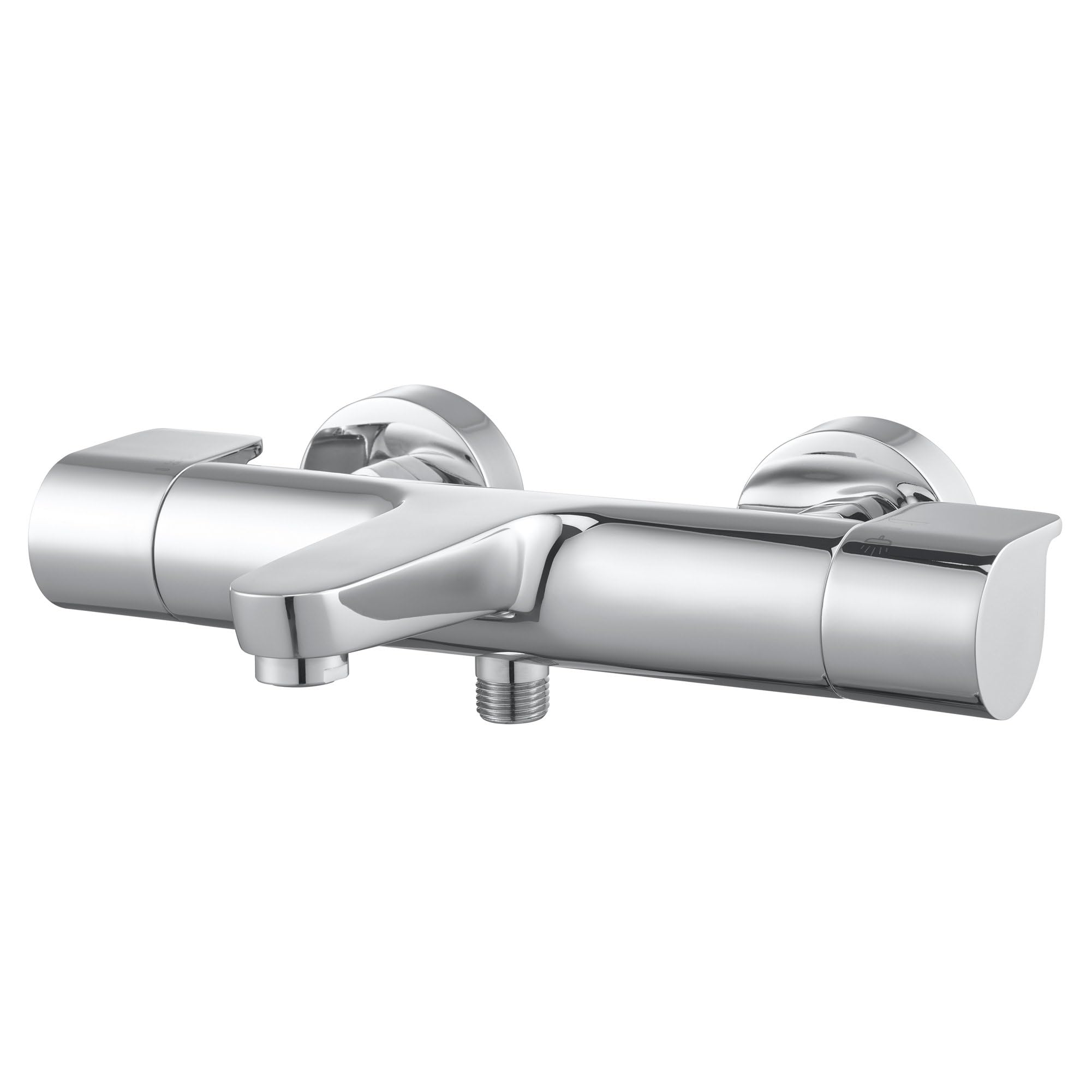 GoodHome Cavally - Mitigeur thermostatique de baignoire mural chromé.