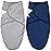 Biloban Baby Swaddles 0-3 Months for Boy & Girl, Cotton Swaddle Blanket, Newborn Essentials, Grey & Navy, 2 Pack