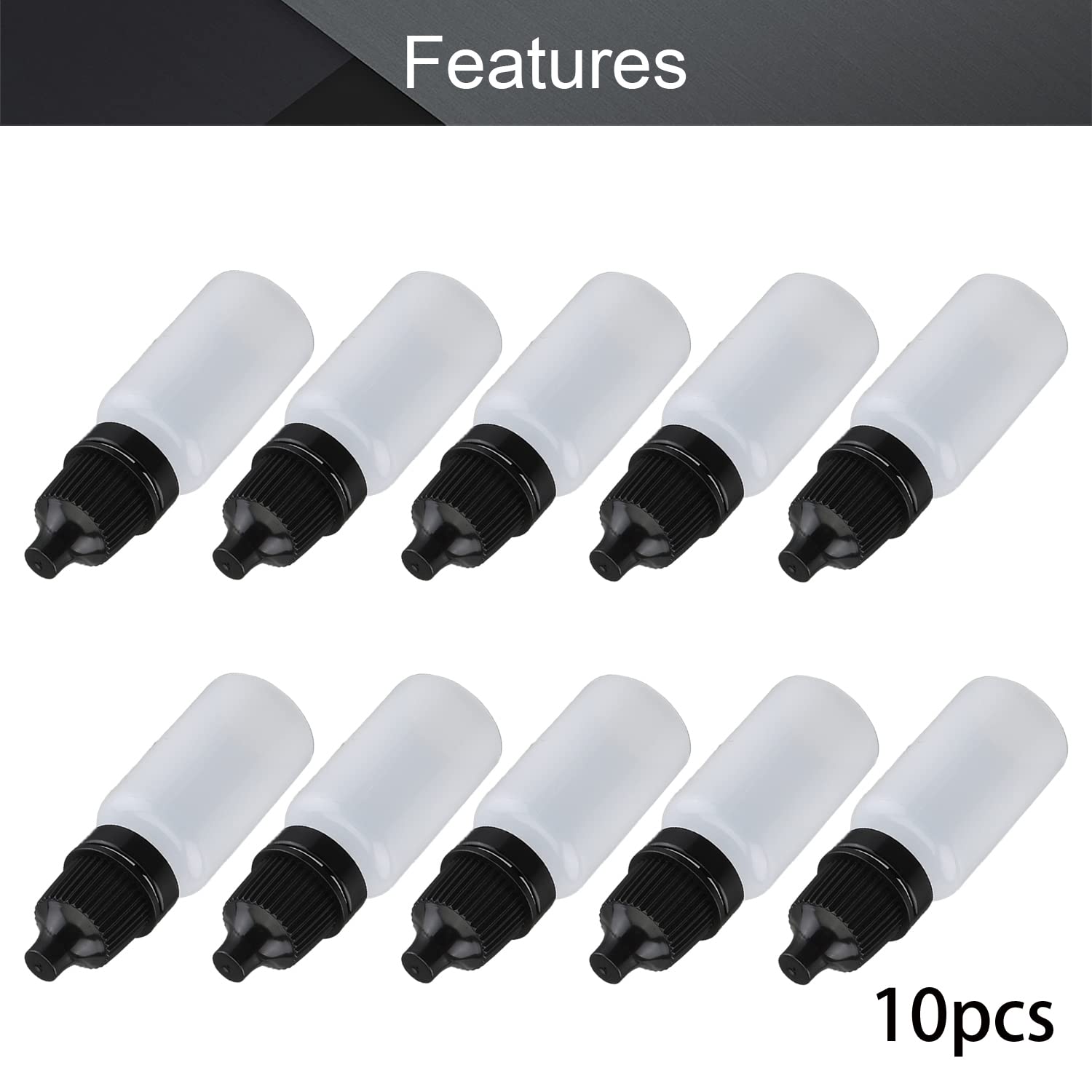Othmro 0.3oz PE Lab Eye Plastic Dropper Bottles 10pcs, 10ml Squeezable Eye Liquid Dropper Thin Mouth Via of Liquid Sample Seal Storage Bottle with Childproof Black Cap : Industrial & Scientific