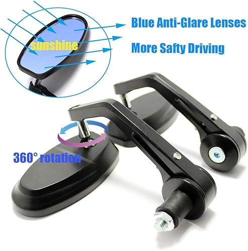 Vista 18 de Espejos universales negros para motocicleta, retrovisores laterales compatibles con Honda Scooter Suzuki Yamaha Kawasaki Victory Harley Davidson..