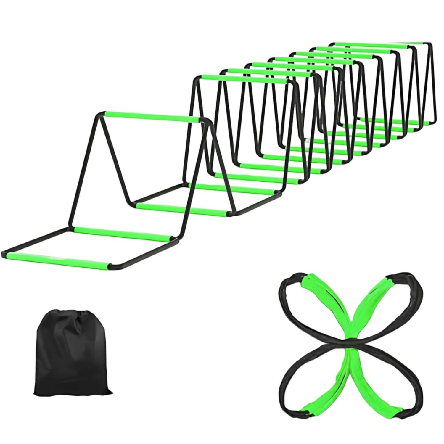 Multi-Shape Agility Training Ladder Storage Bag Steel Green | Construction Versatile Generous Length Complete Package Space-Saving Portability Steel Green-image-5