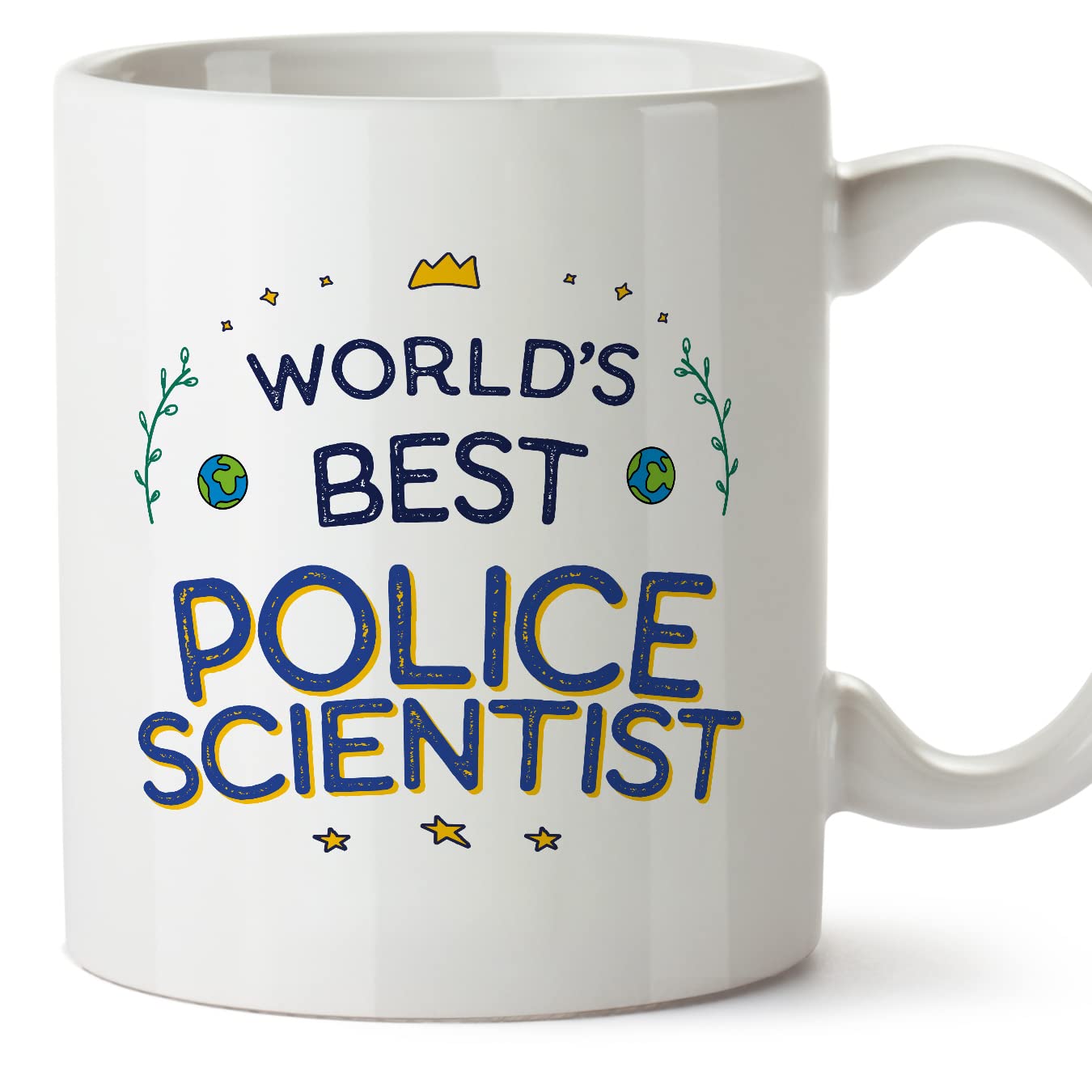 MUGFFINS Police Scientist Mug - in English - World's Best - Funny Gift for Colleagues - Ceramic 11oz Mug — image 1
