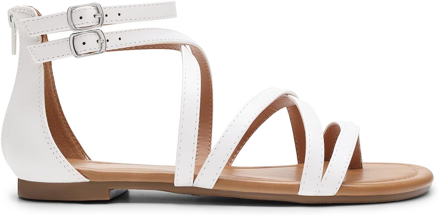 DREAM PAIRS Women's Dressy Gladiator Summer Cross Strappy Sandals Comfort Flat Casual Beach Fisherman Thong sandals - Image 3