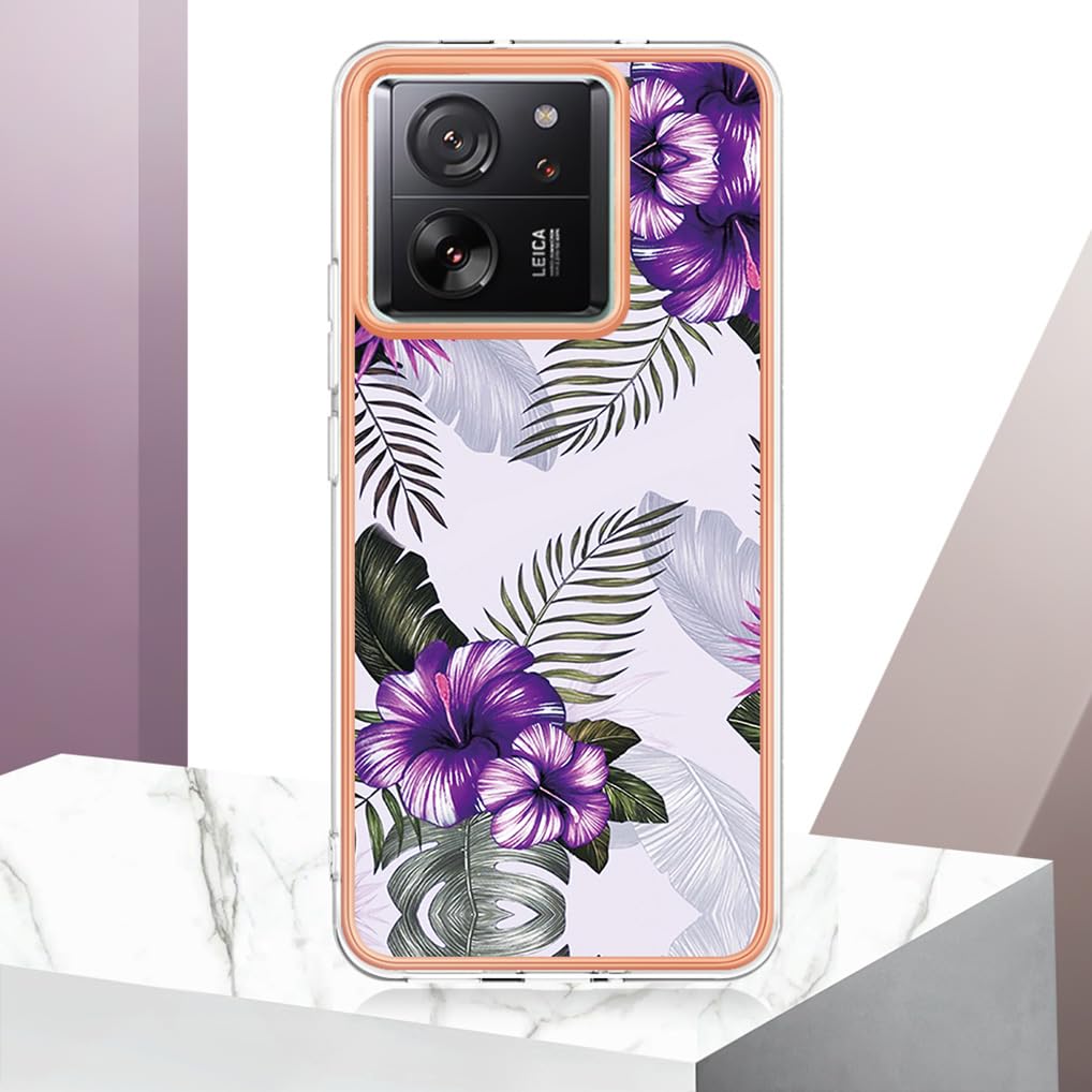 SEAHAI Cover per Xiaomi 13T 5G / Xiaomi 13T PRO 5G, Custodia Protettiva Ultra Sottile ed Elegante in Silicone TPU Flessibile, Glitter Placcatura Phnom Penh Design Cover Antiurto Case, Nero