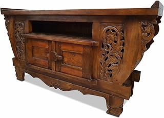 Kinaree Altholz Sideboard BANGON - Recyceltes Teak Altholz Kommode - 180 cm Anrichte aus Massivholz - Upcycling im rustikalem Stil für Wohnzimmer oder auch Eingangsbereich