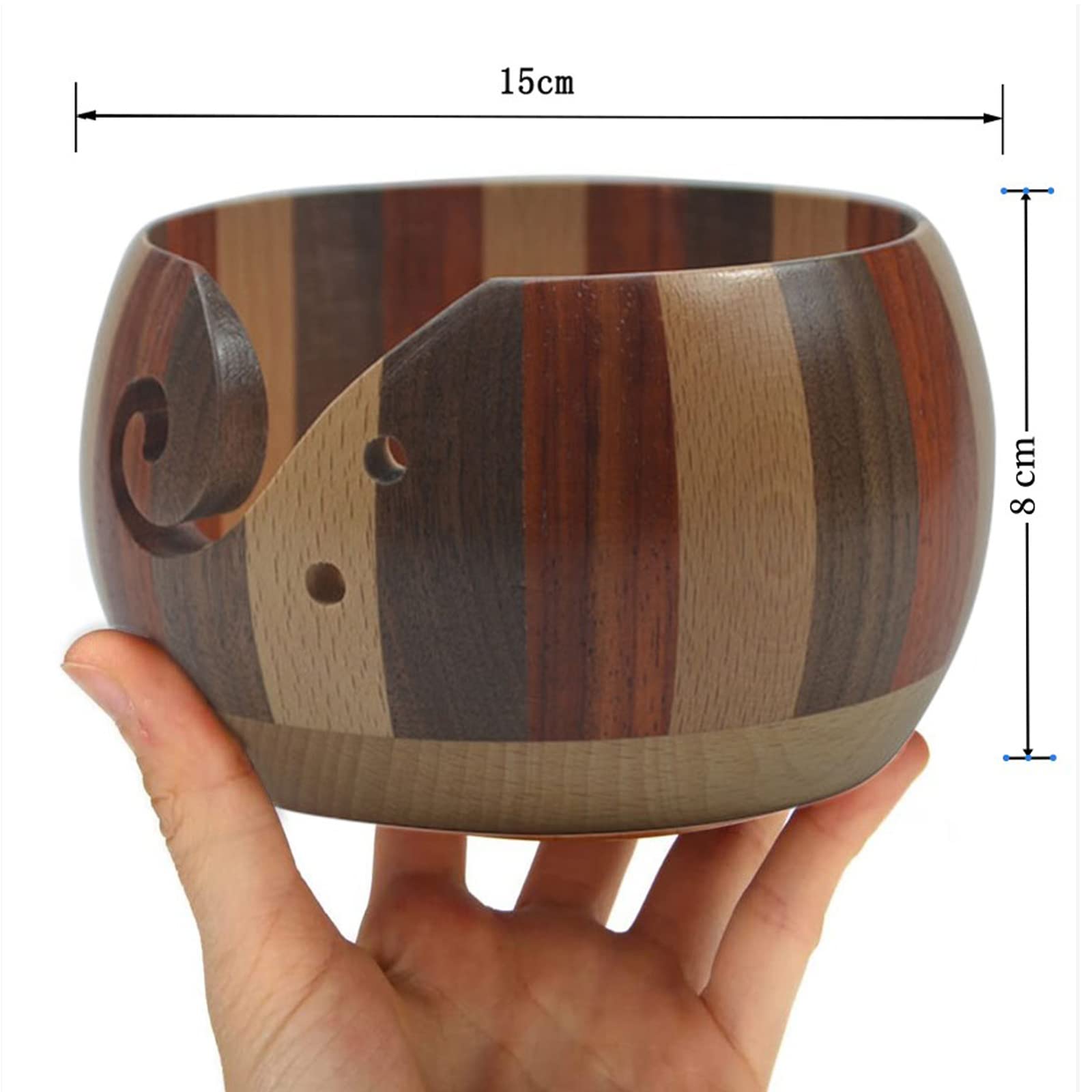 Qtrednrry Houten Garen Kom, Breien Wol Opbergmand,Craft Haak Kit Organizer Breien Garen Houder voor Breien Moederdag