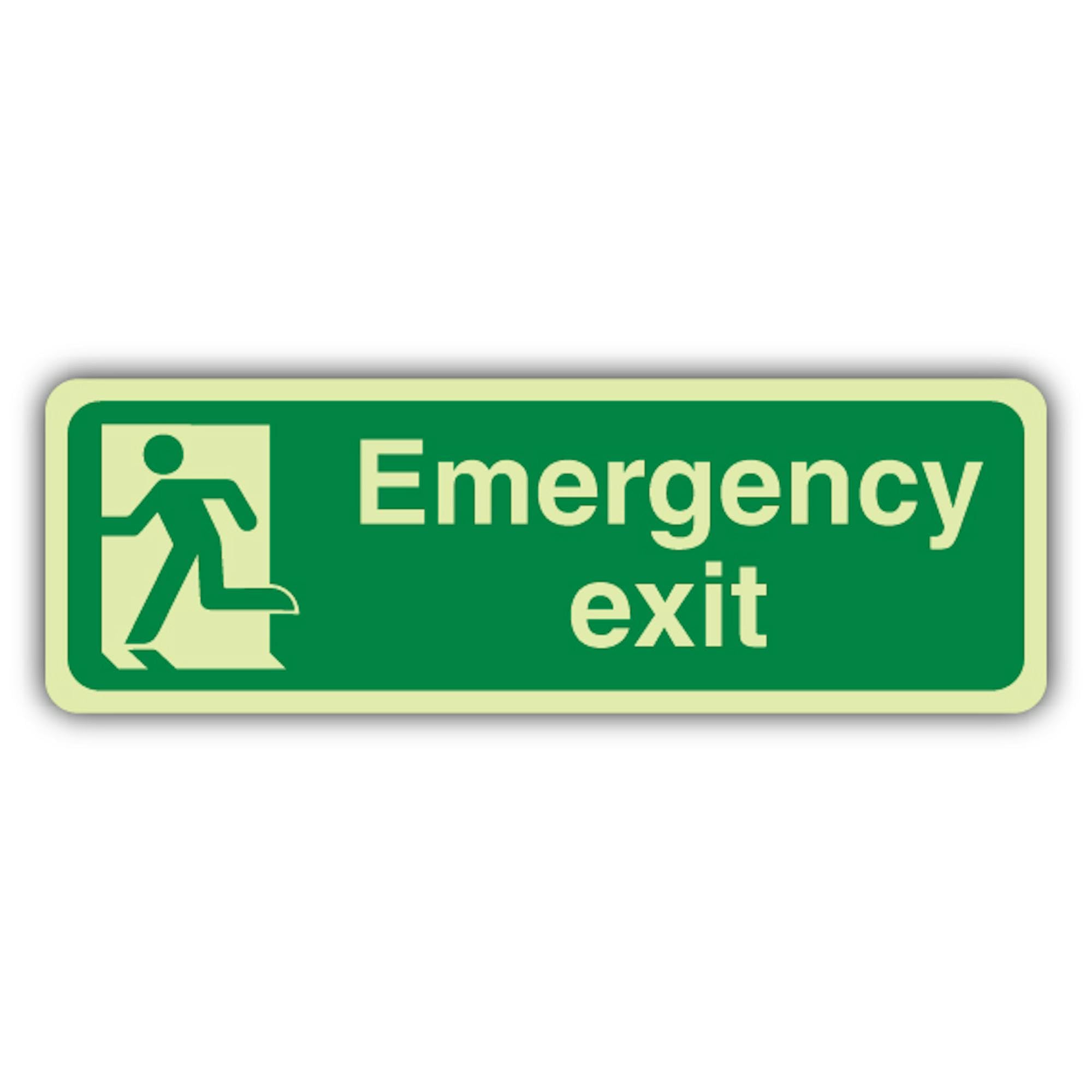 V Safety Emergency Exit Sign – 750 x 250 mm – Vinile triplo bagliore