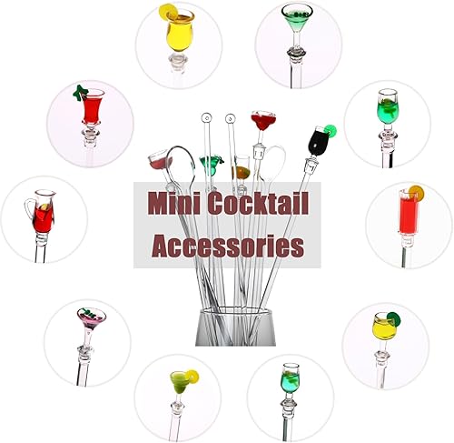 Miniatura 4 de Palitos de acrílico coloridos, 10 unidades de 9 pulgadas, agitadores de bebidas de cóctel reutilizables, vasos transparentes, agitador de bebidas