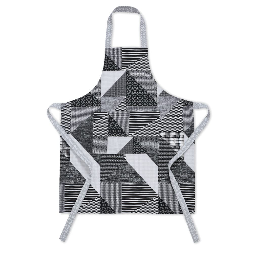 Catherine Lansfield Grey Larsson Geo Apron (Kt/44750/W/Apr/Gy)