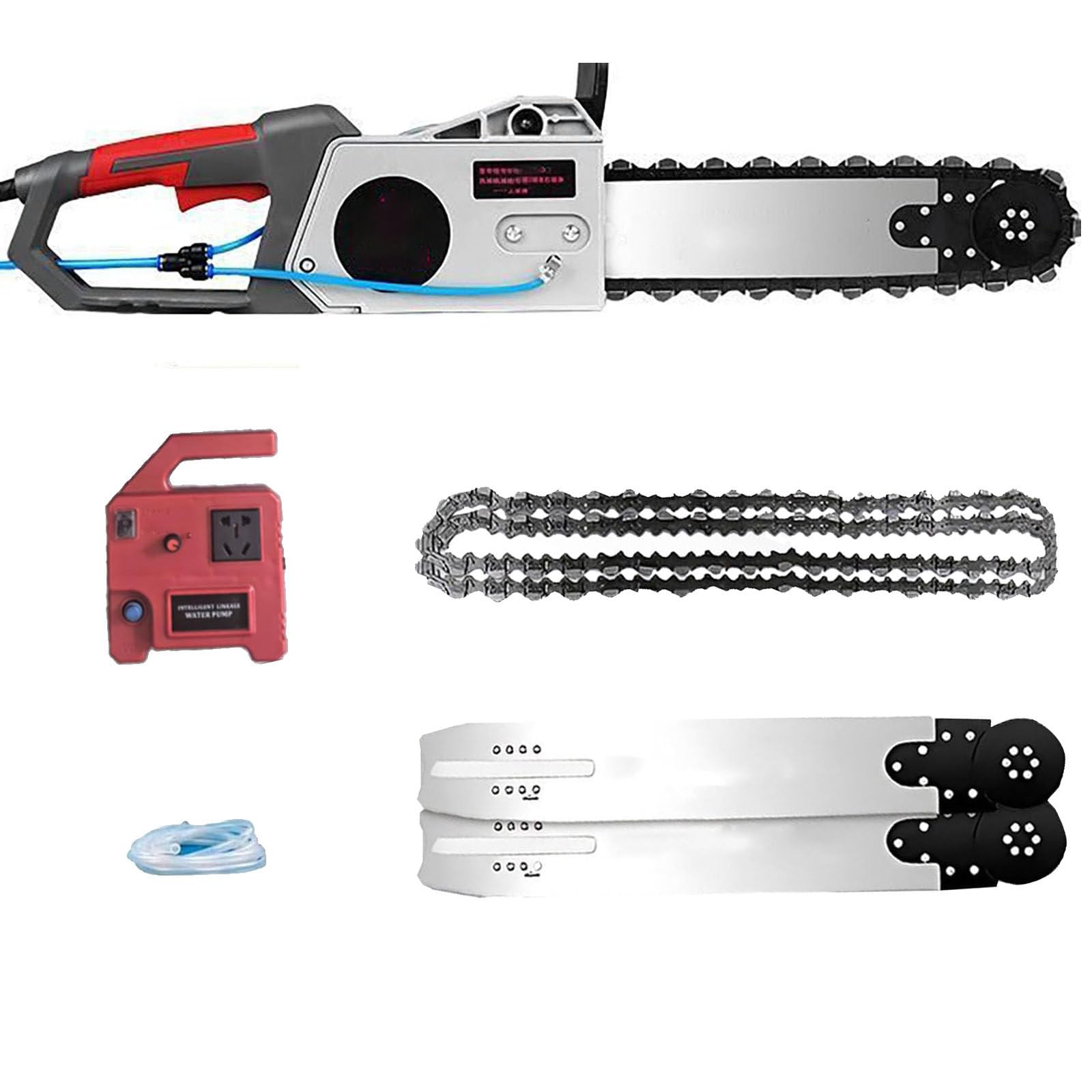 Sierra de cadena eléctrica para hormigón, máquina de corte de pared de mano para granito, hormigón y mármol, equipo de corte industrial con cadenas y barra guía