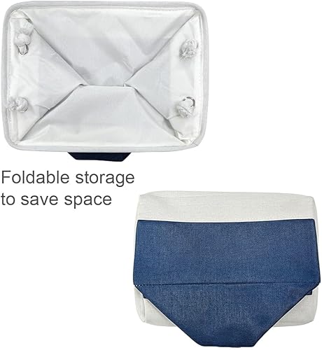 Miniatura 7 de TheWarmHome - Canasta de tela plegable con cuerdas para almacenar y organizar estantes, ropa, juguetes o armario, ideal regalo, mediana, 14 x 10 x 7