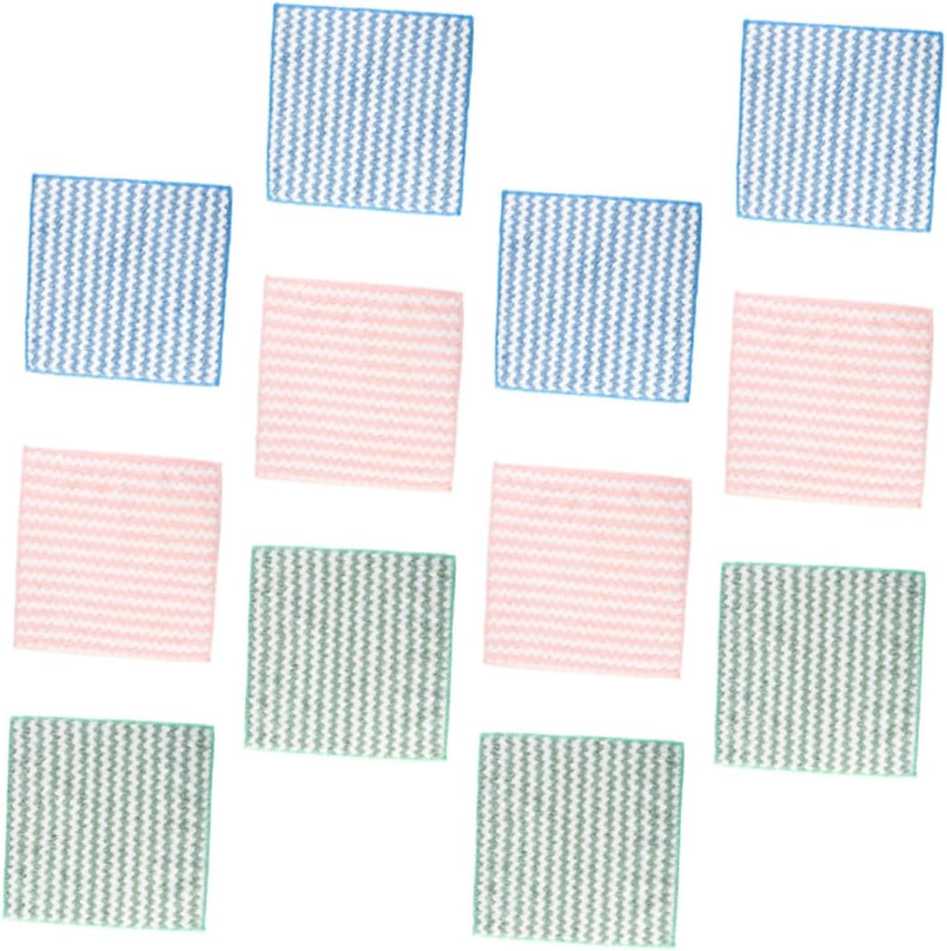 12pcs Coral Fleece Dish-Washing Towels Kitchen Dishcloths Soft Absorbent Reusable Cleaning Cloths for Household Dish Drying and Washing Random Color