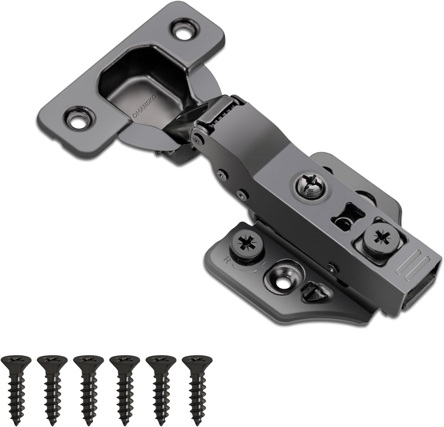 20 Pack Half Overlay Soft Close Cabinet Hinges 105° Frameless 3 Way Adjustable Kitchen Cabinet Door Hinges with Screws