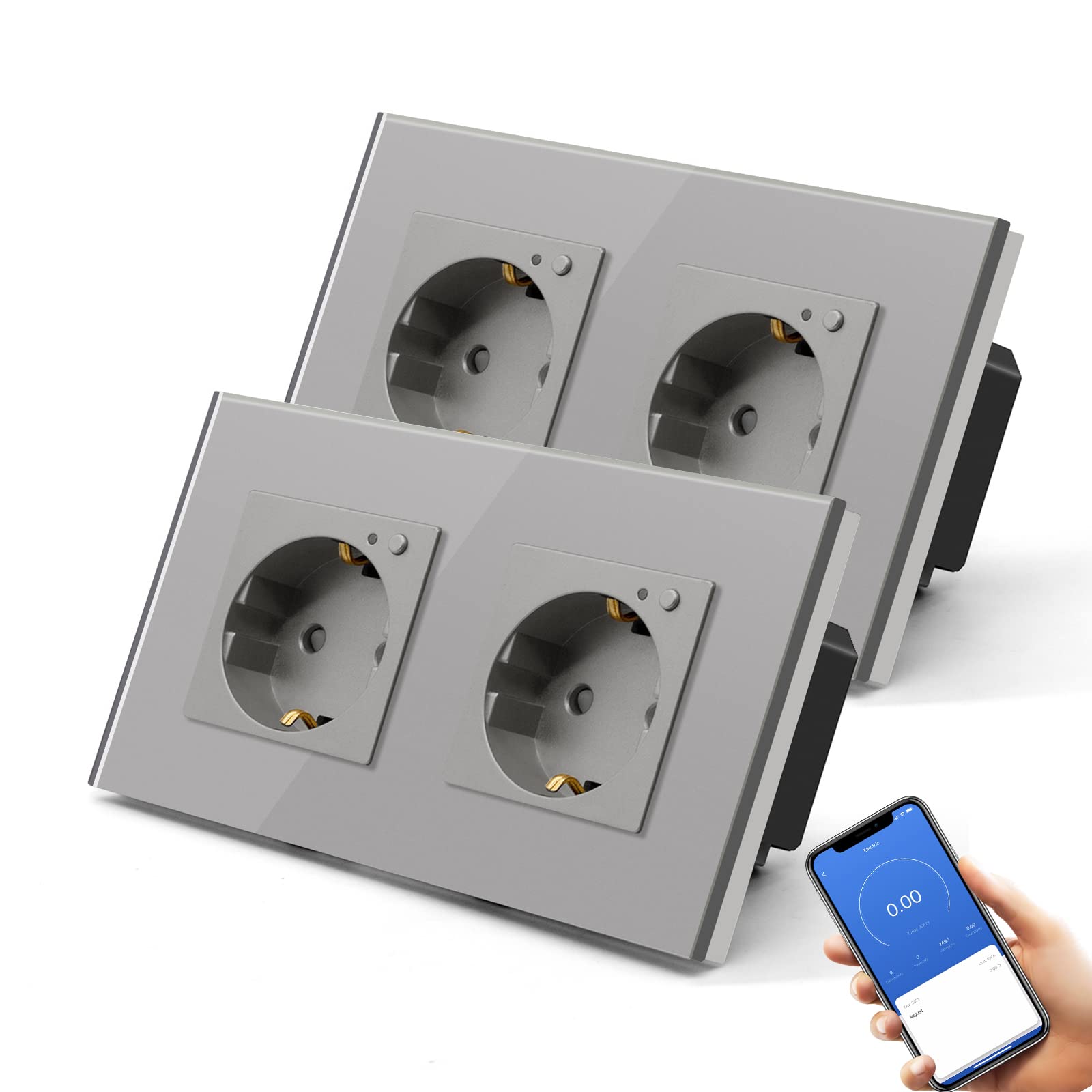 BSEED Enchufe Inteligente con 20W USB y Tipo C,Mate Enchufe Pared Wifi con Medidor Consumo,Control Remoto por APP & Voz,Requiere Cable Neutro,1 Enchufe,Blanco 86mm — view 15