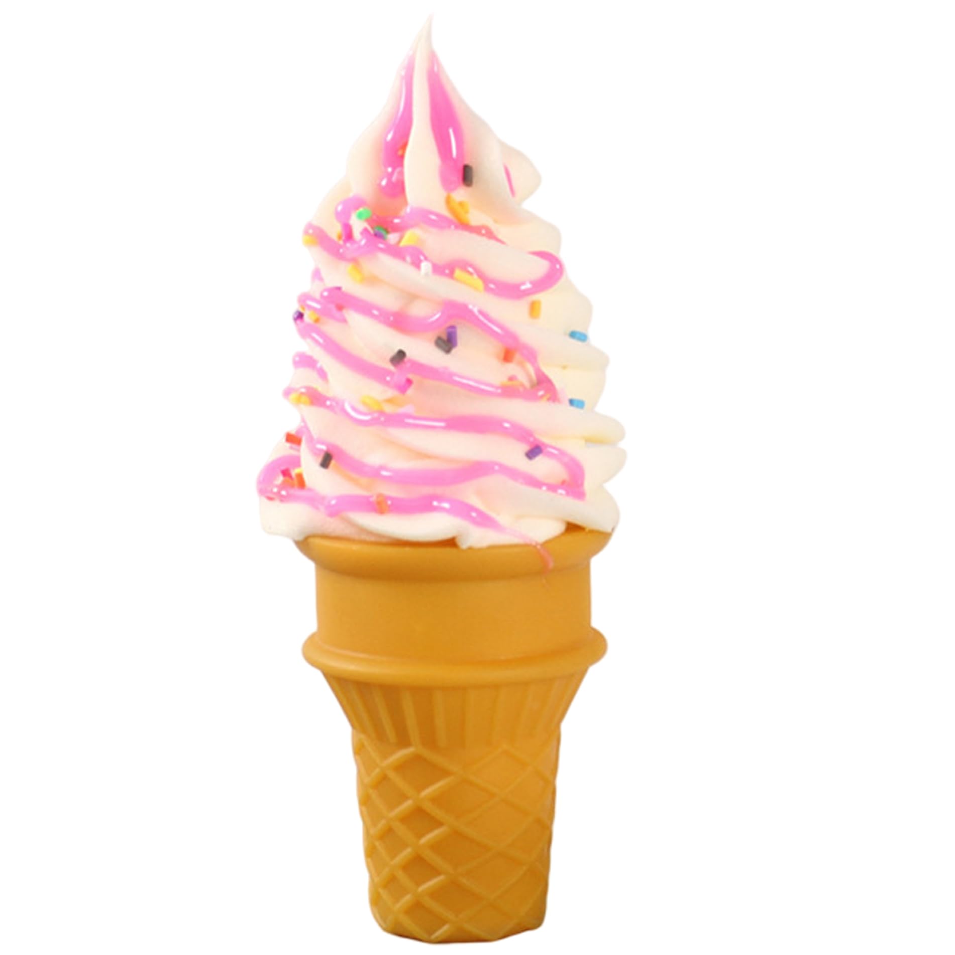 Hintyne Ice Cream Cone Ice Cream, Lifelike Cone Modeling Figurine Lovely Artificial Food Dessert for Display Photography Prop Ornament Party Favors