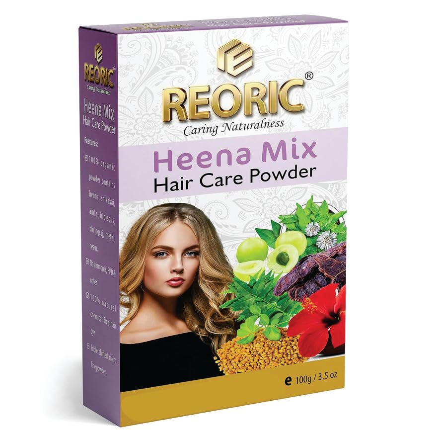Reoric henna mix powder for hair growth |Organic Henna Mix Powder With Amla, Shikakai, Hibiscus, Bhringraj, Neem, Methi Powder For Hair Colour & Conditioning(100g,Pack of 1)-image-10