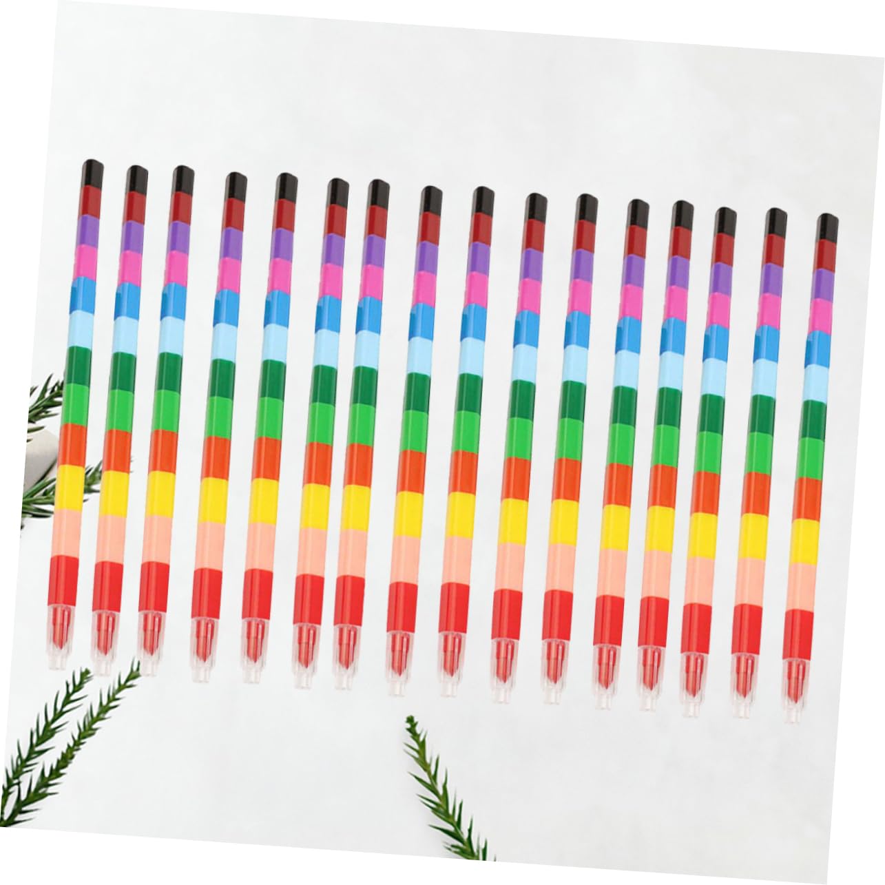 DOITOOL 16Pcs Creative Crayon Different Color Building Block Coloring Crayons for Art and Painting Activities for School and Home Use