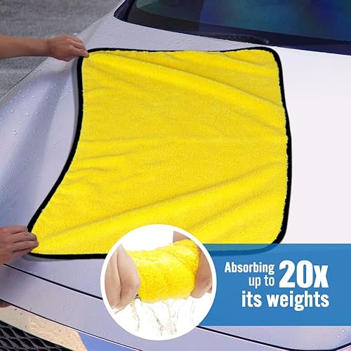 Miniatura 7 de HOMEXCEL Toallas de microfibra para automóvil paño de limpieza de alta calidad sin pelusas sin arañazos fuerte absorción de agua toalla de secado de