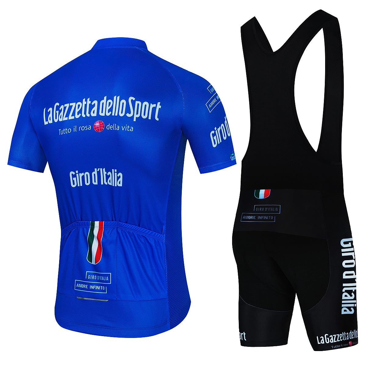 Completo Ciclismo Uomo Estivo Abbigliamento Mountain Bike Tuta mtb Maglia Ciclismo Manica Corta e Pantaloncini Bici Imbottiti Salopette Gel