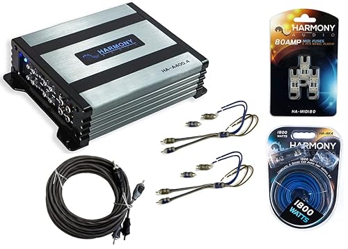 Kicker 43DXA2504 4-Channel Car Amp & Accessory Kit