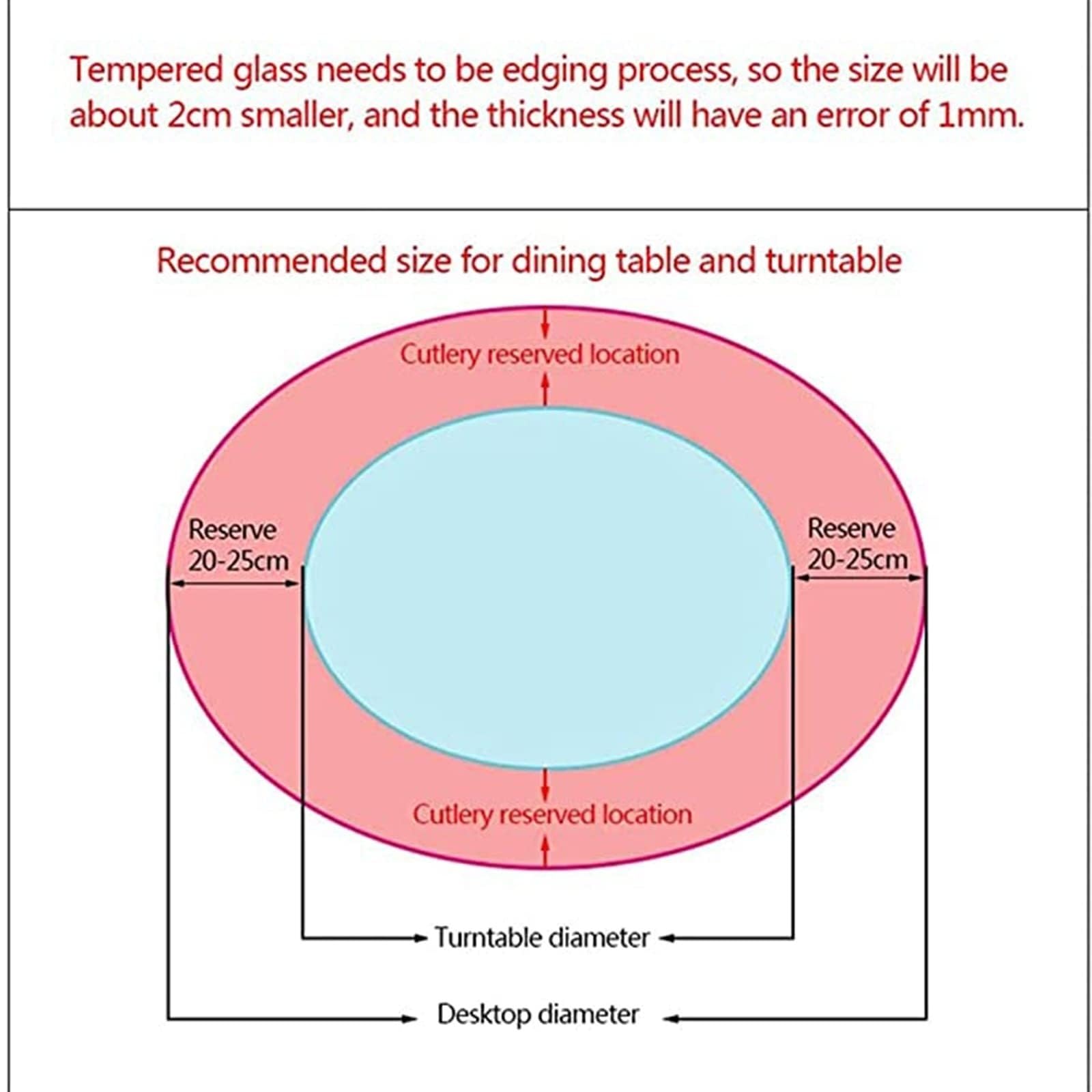 Grand plateau tournant rond avec rotation fluide et surface en verre trempé
