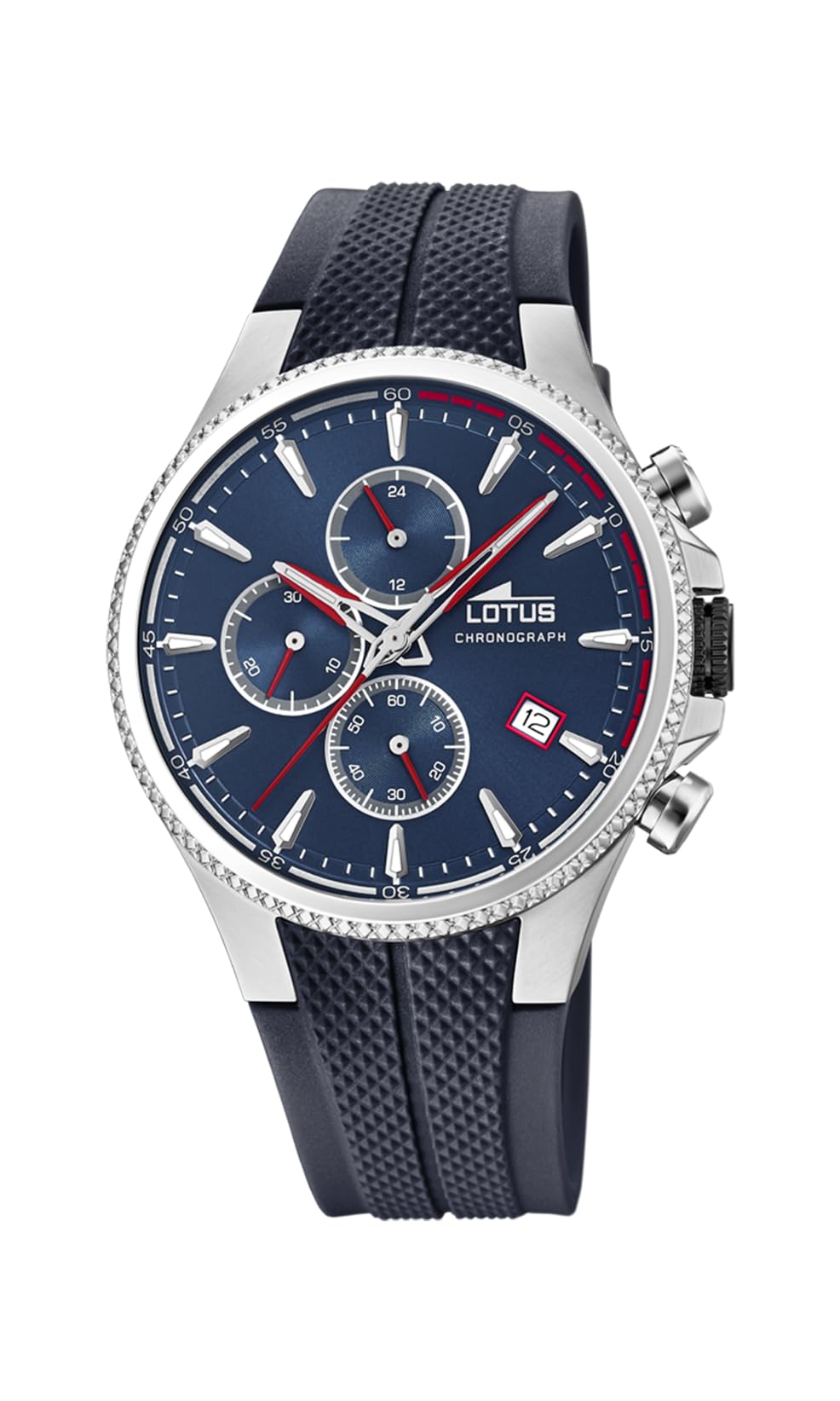 LOTUS Reloj Hombre 18621/1 Color Caja de Acero Inoxidable 316l Plateado Correa de Caucho Azul