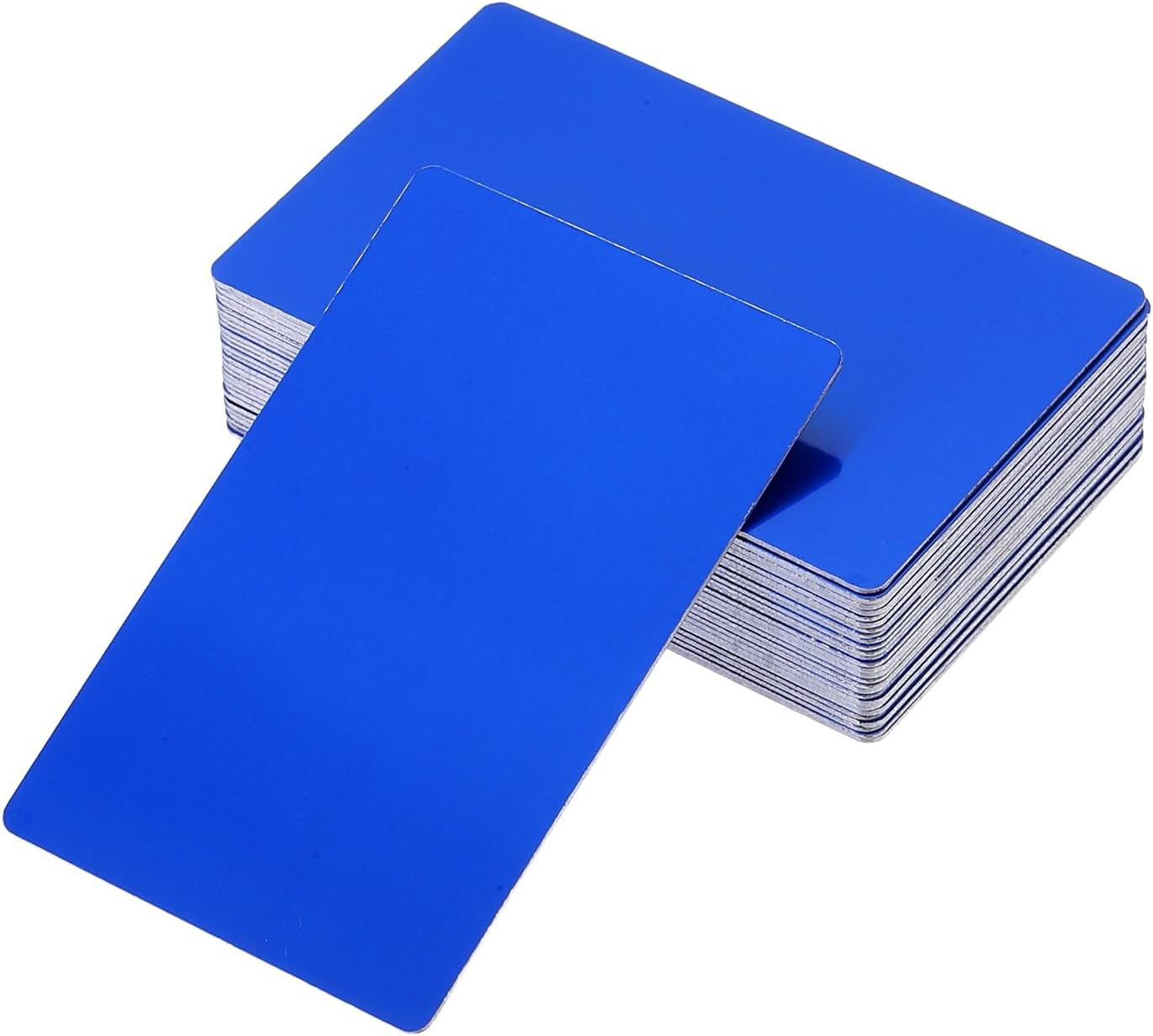 PATIKIL 36 Pack Metal Business Cards Anodized 0.8mm Thick Anodized Aluminum Blanks Name Card 3.4x2.1Inch Laser Engrave Printable Name Card for Custom DIY, Blue