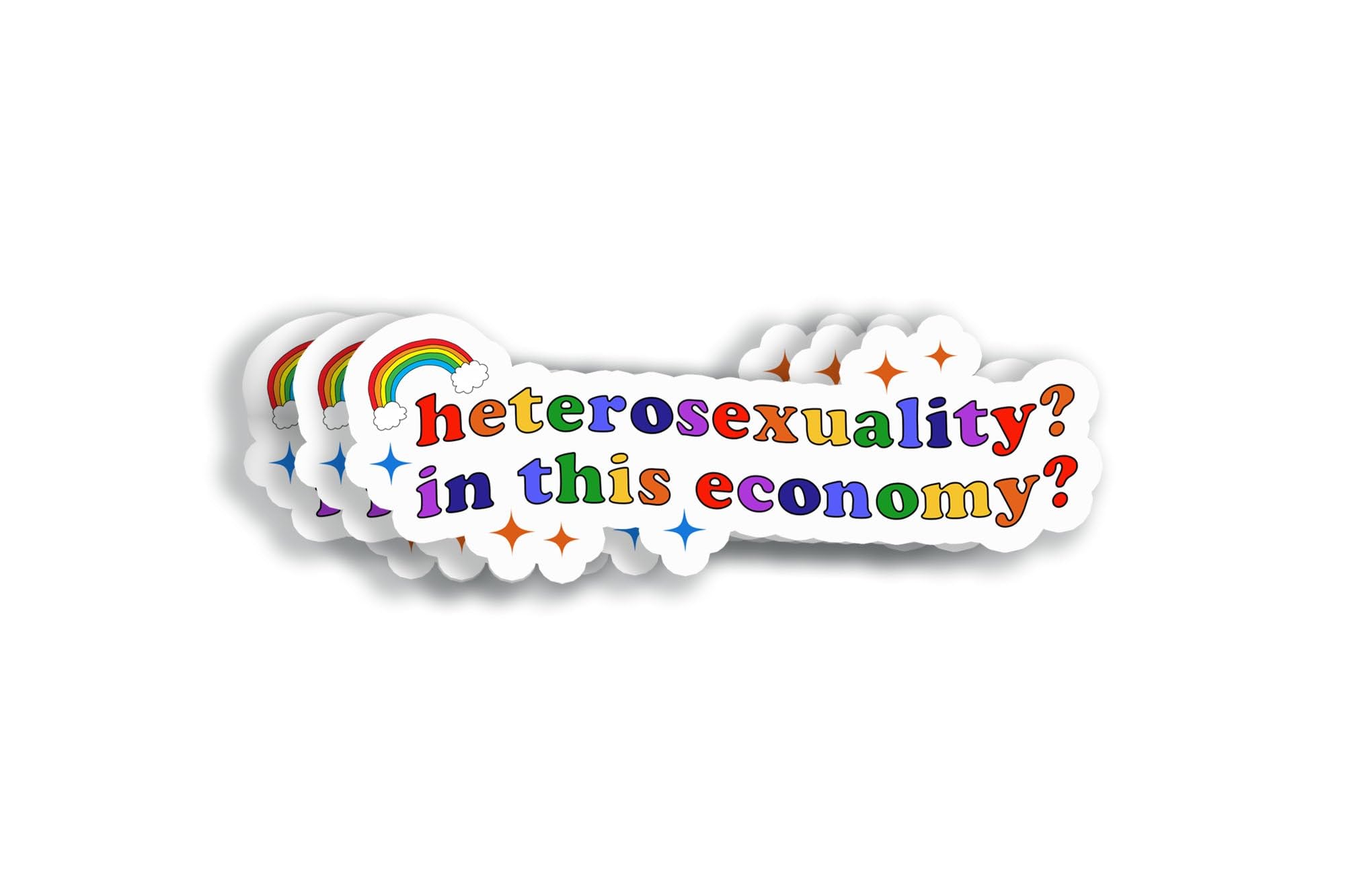 ShelbyShops (3Pcs 3X3) Heterosexuality In This Economy Stickers - Gay Rights Stickers - Funny Lgbtqa Sticker - I Support Lgbt Sticker - Queer Leftist