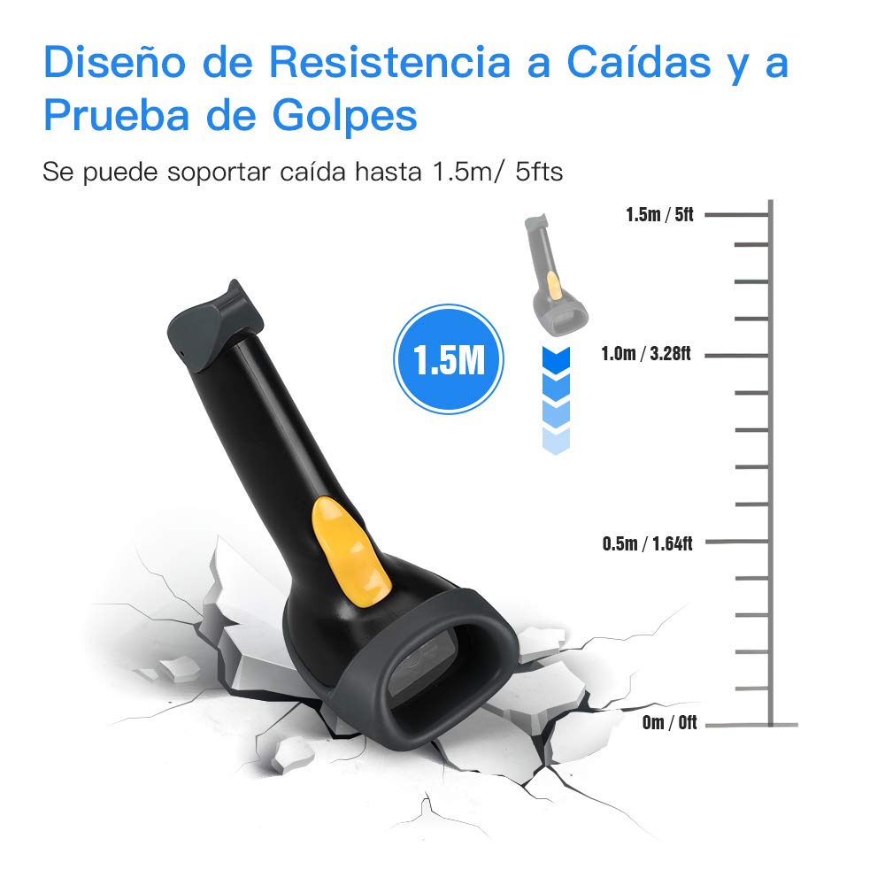 Eyoyo 2D Escáner de Códigos de Barras con Cable, 1D Lector de Códigos de Barras QR de Mano CCD Data Matrix, Pistola Código Barras con Escaneo Automático para Windows MacOS Linux Supermercado Farmacia