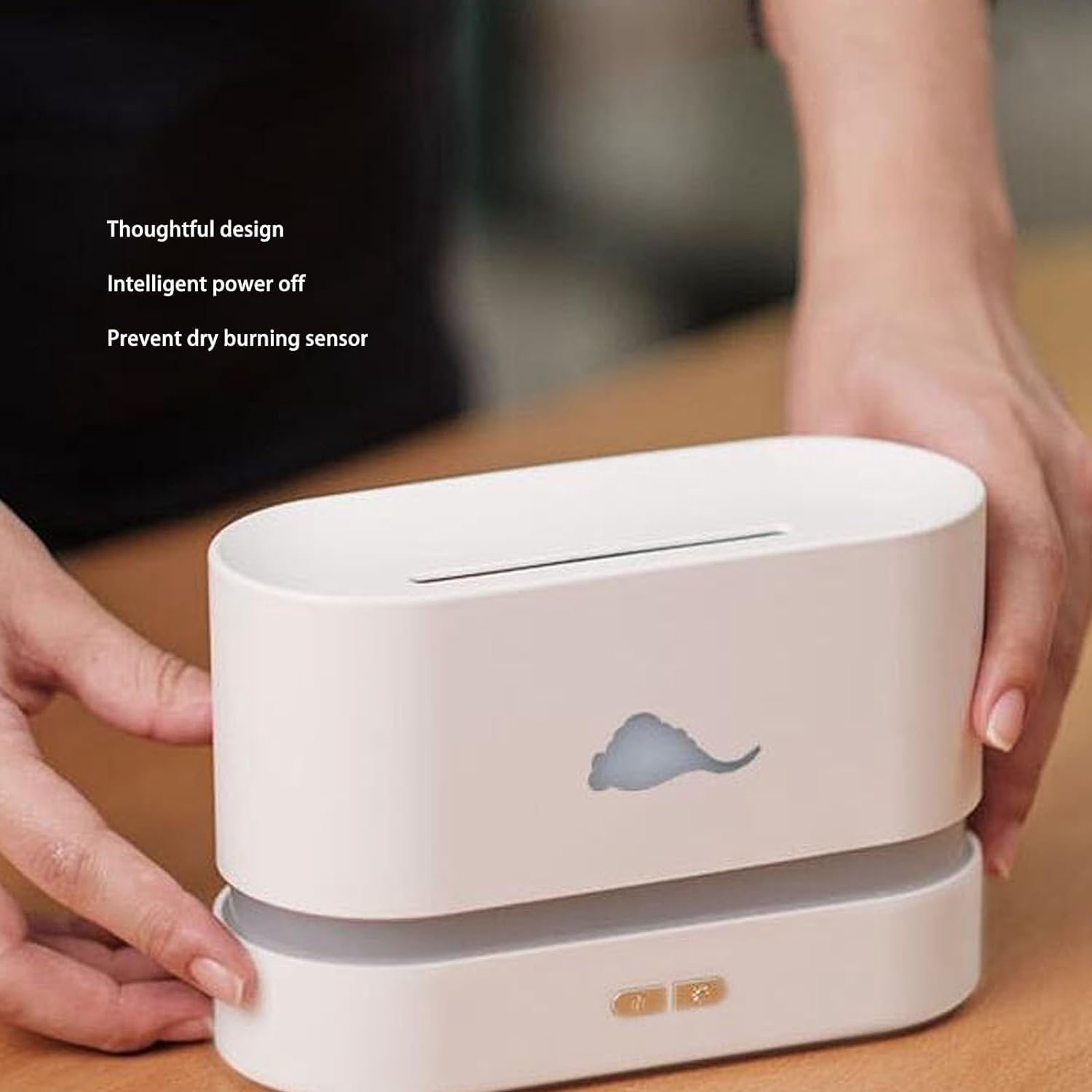Domésticos Humidificador de Aire, Altavoz difusor de Aroma for el hogar, ABS de Gran Capacidad, fácil adición de Agua for la habitación(Bianco)
