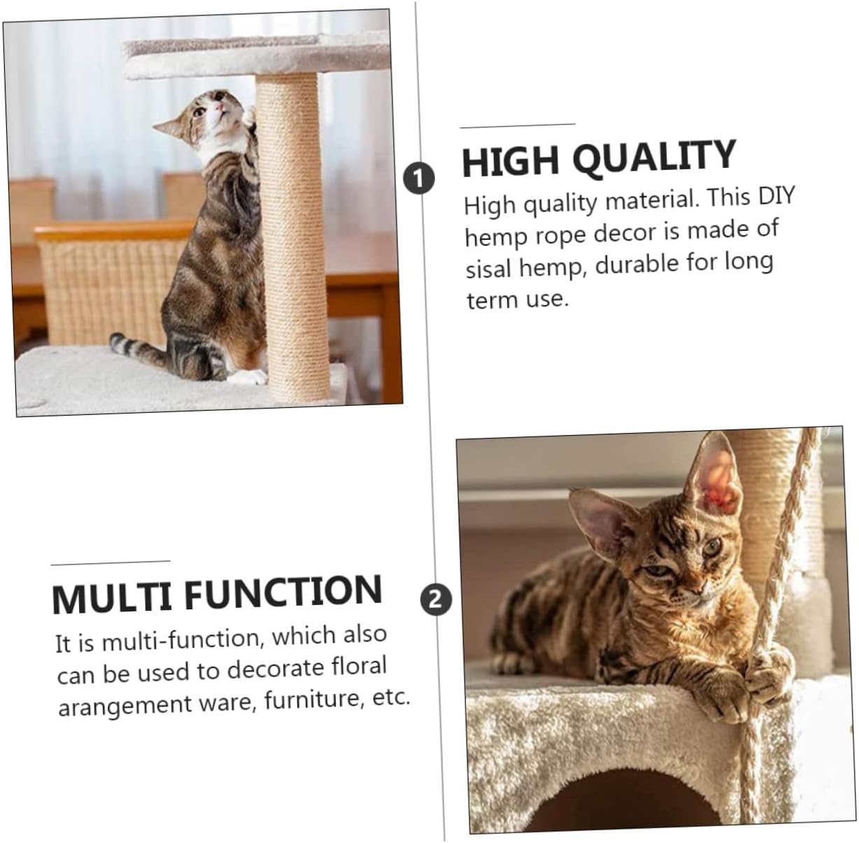 DIY Rope Decor 25m Sisal Twisted Jute Cord for Cat Scratching image 2