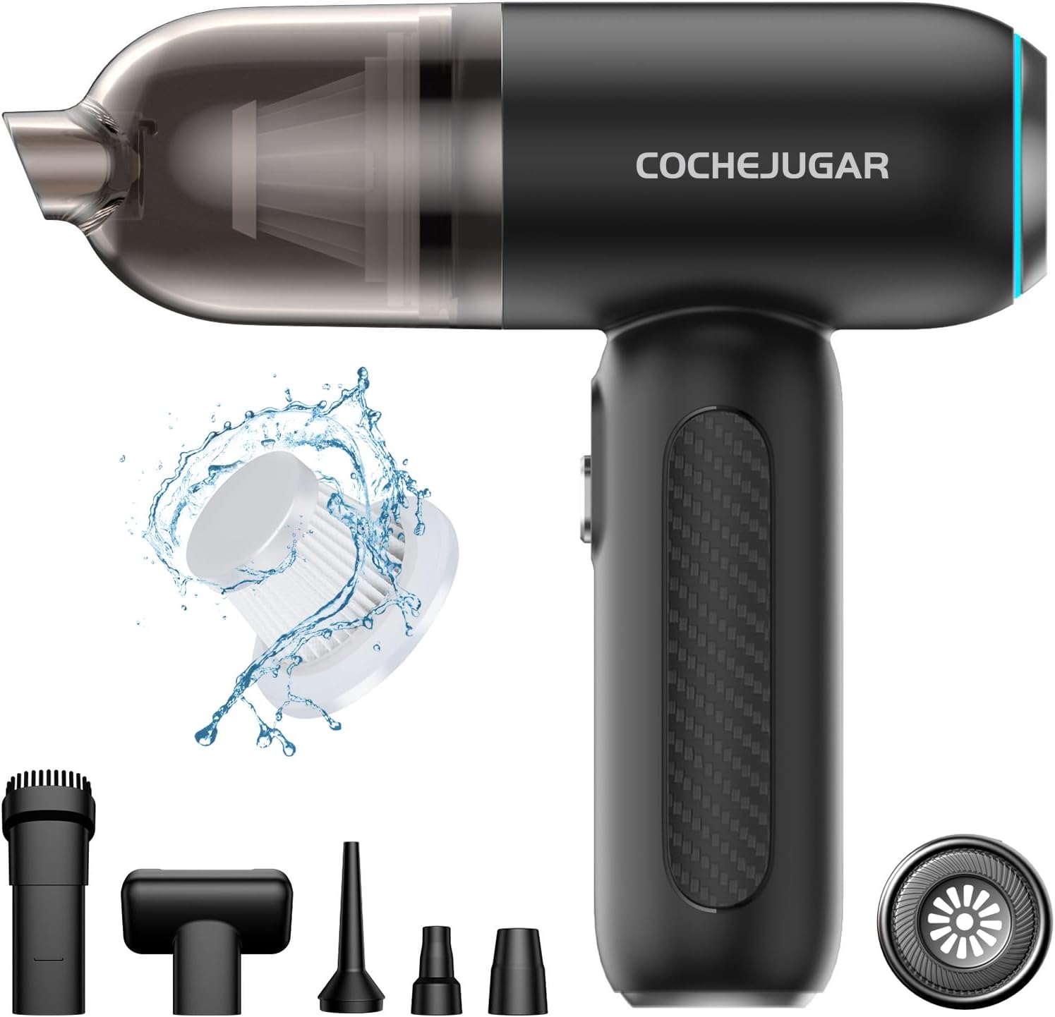 Portable Handheld Cordless Vacuum，18KPA 4-in-1 Magnetic Handheld Vacuum Cleaner Cordless with LED Light，30Mins Runtime& Type C Fast Charging，Low Noise for Car, Keyboard, Shelf