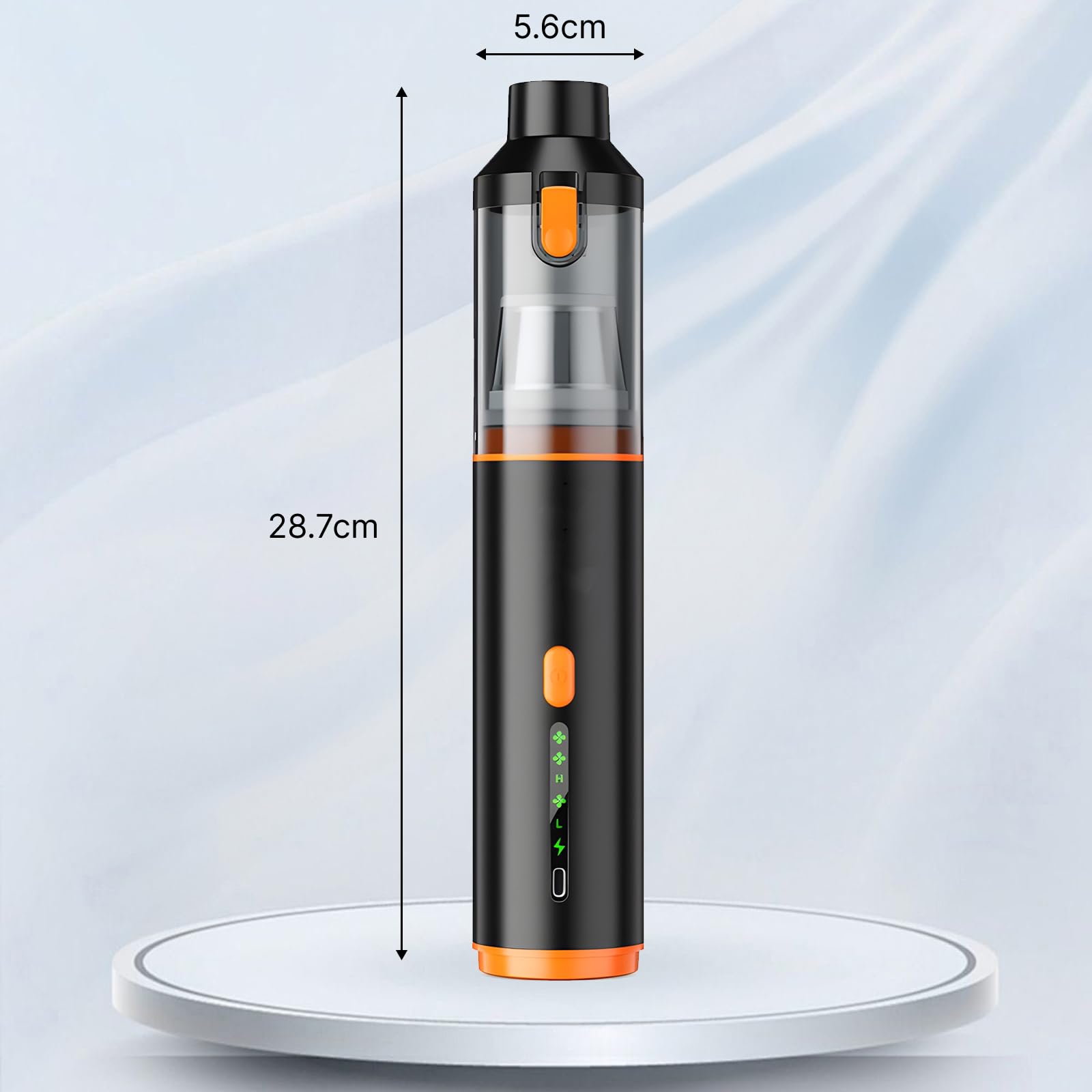 Nikou Aspirabriciole Senza Fili, Mini Aspirapolvere Portatile Auto 19000PA | 4 in 1 Ricaricabile Aspirapolvere Potente, Aspiratore e Soffiatore, 3 Velocità, per Casa Auto Peli di Domestici Scrivania PC