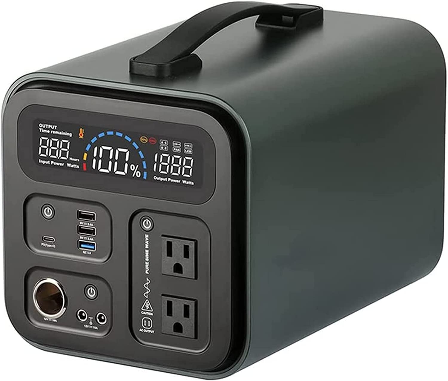 Generatore Esterno Portatile Stazione di Alimentazione 1100Wh Generatore Solare Onda sinusoidale Pura Alimentazione di Emergenza con AC DC USB e PD per Campeggio all'aperto Casa Viaggio