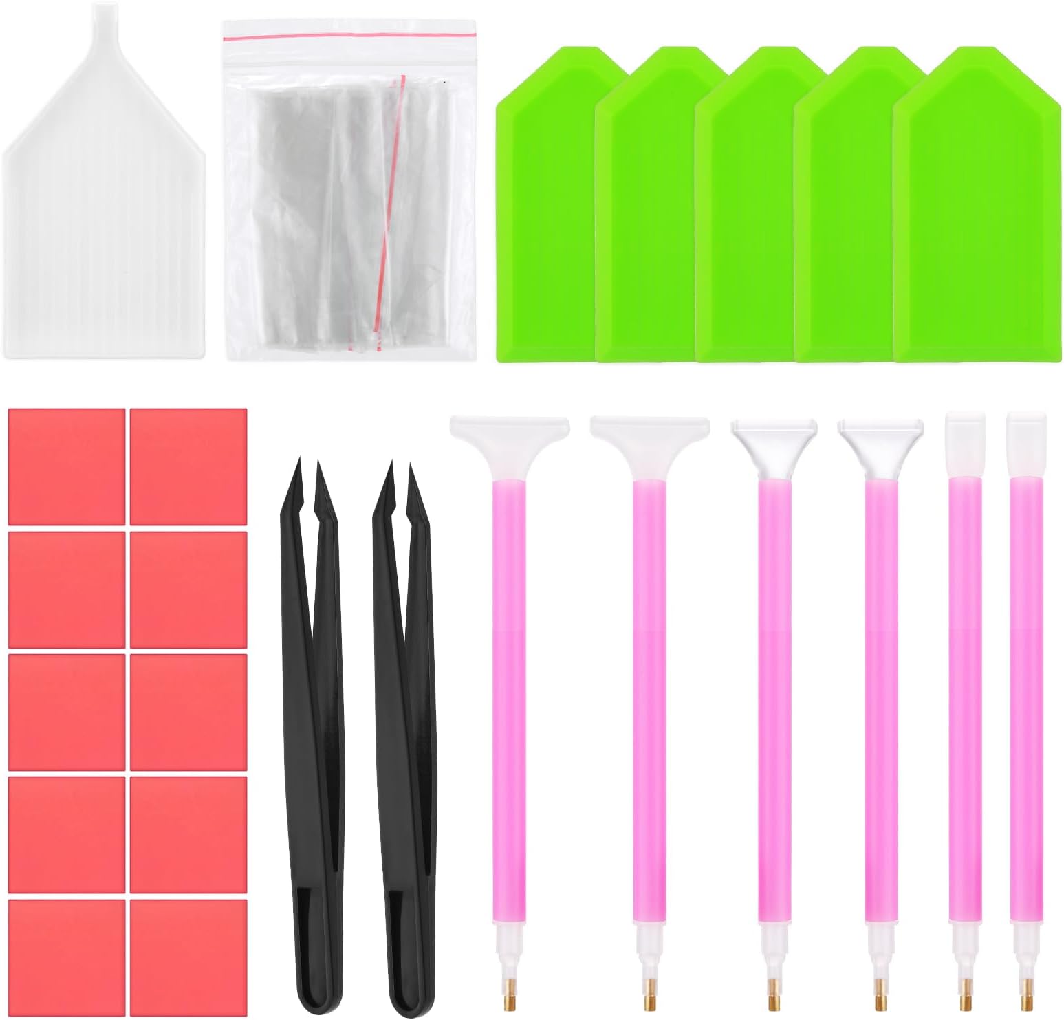 DIVINA VITAEDIY Painting Tool Set - 5D Diamond Drawing Accessories Kit with Diamond Art Pens, Tweezer, Glue Trays, Seal Bag - Suitable for 5D Cross Stitch Crafts
