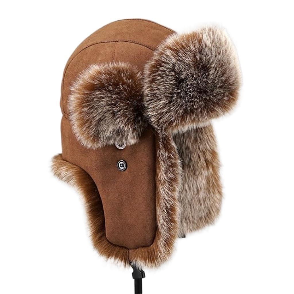 Czapka Lei Feng męska duża ochrona uszu Czapka zimowa bawełniana Czapka narciarska Retro (D jeden rozmiar)