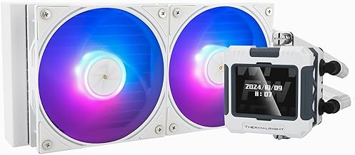 TR FW240 Weiß ARGB CPU Wasserkühler, Dual PWM Lüfter Wasserkühlungssystem, IPS LCD Display mit Auflösung 320 x 240, für AMD / AM4 / AM5 & Intel LGA1700