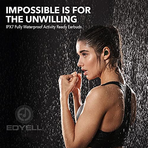 Image of EDYELL V5 True Wireless Earbud, Bluetooth 5.3 TWS 3D Stereo with Earhook, 48H Playtime, Touch Control, Earbuds with Dual-LED Display, IPX7 Waterproof Earphones (FM-HGD-C5S01)