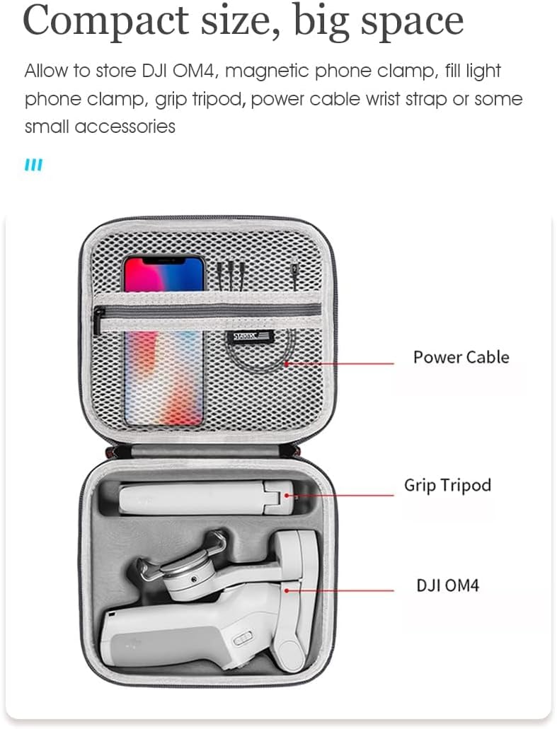 For DJI Osmo Mobile SE/OM 4 SE/OM 4 Drone Portable Storage Carrying Case Travel Bag Handbag DJI OM 4 Case PU Case Accessories Case Waterproof Portable Storge Shoulder Bag Travel Suitcase (111481)