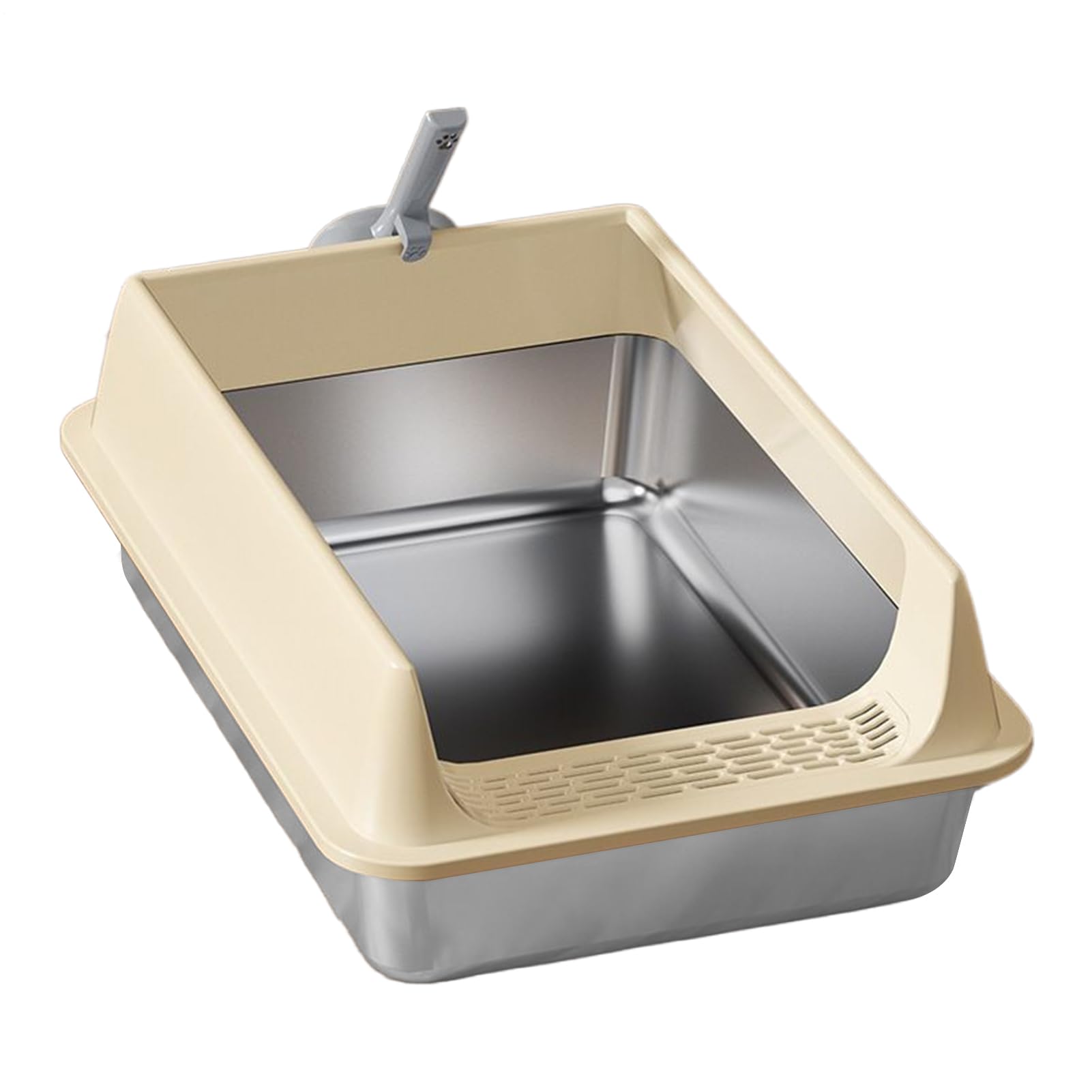Arenero grande para gatos Bandeja en Acero Inoxidable con Control de Olores | Arenero Cerrado Para Gatos Bandeja Con Pala Y Gran Control De Olores Para Arenero Cerrado, Interior, Hogar, Sal
