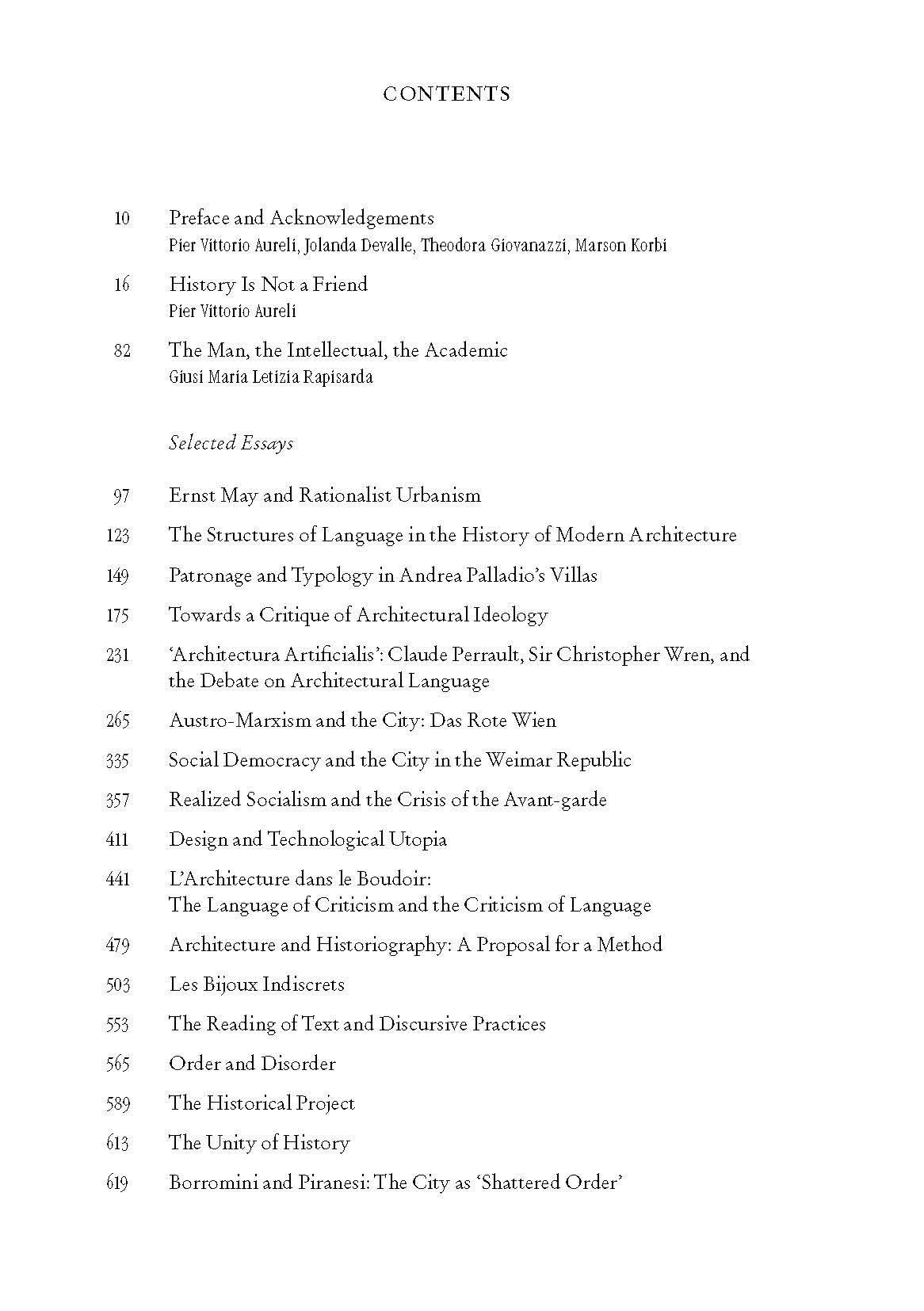 Order and Disorder: Selected Essays and Interviews by Manfredo Tafuri 1964–1994